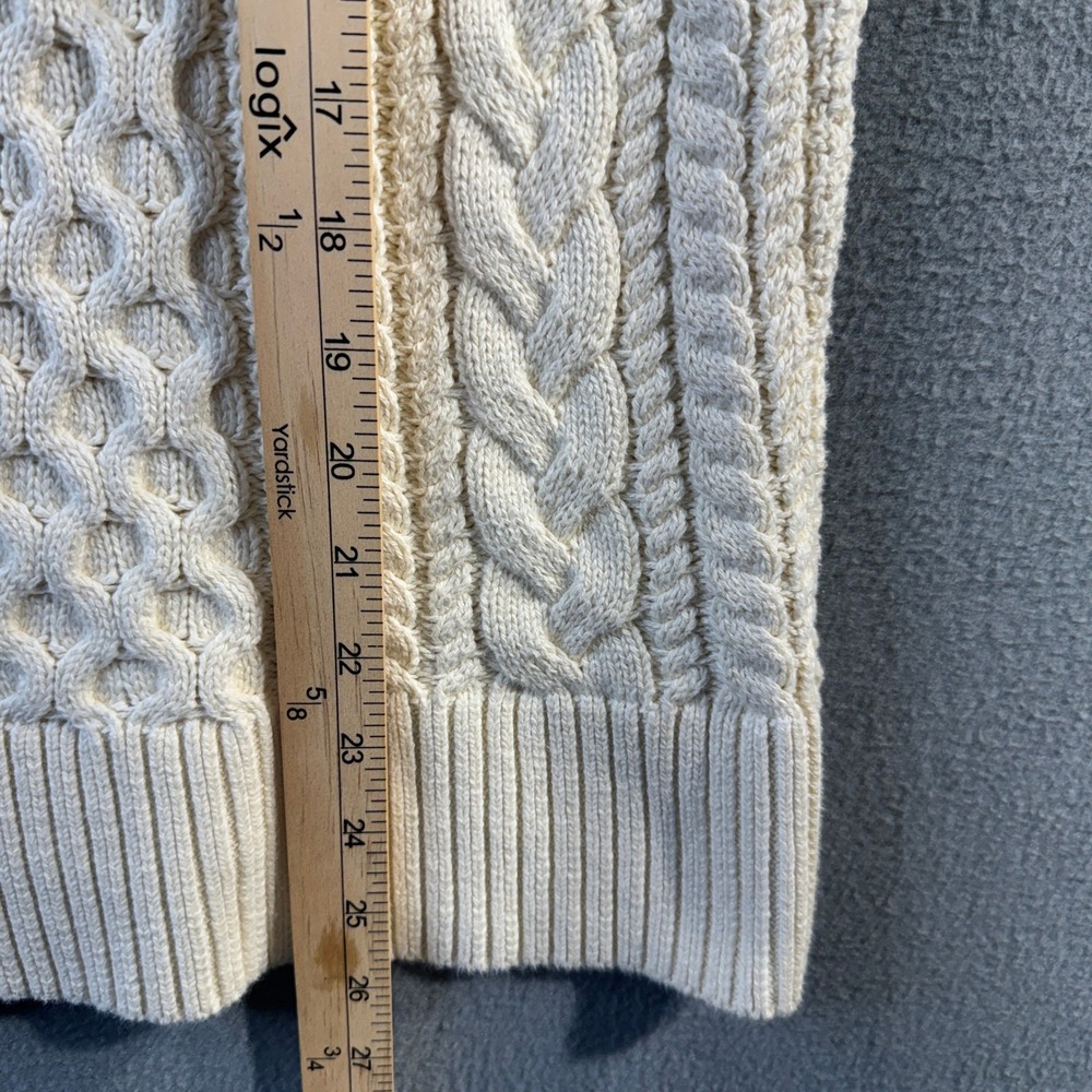 J.Crew Womens Ivory Cotton Cable Knit Crewneck Sweater BV360 XS - Picture 10 of 10